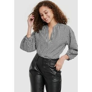 A New Day Long Sleeve Gingham Popover Top